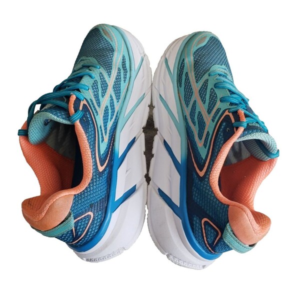 Hoka One One Clifton 3 Running Shoes Women's Size 7.5 Blue Coral Cushion 1012045 - Picture 9 of 11